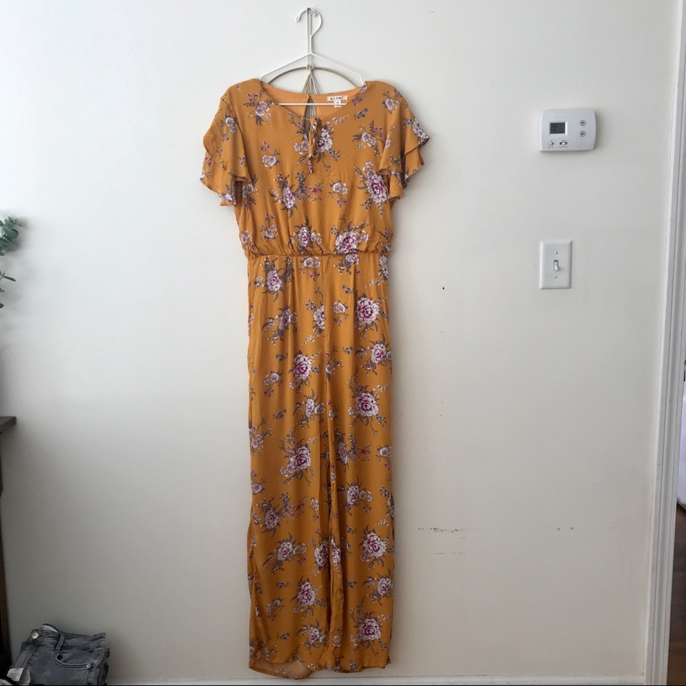 Francesca’s floral jumpsuit